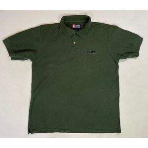 VINTAGE Chaps Ralph Lauren Polo Shirt Men Large Green Short Sleeve 90s